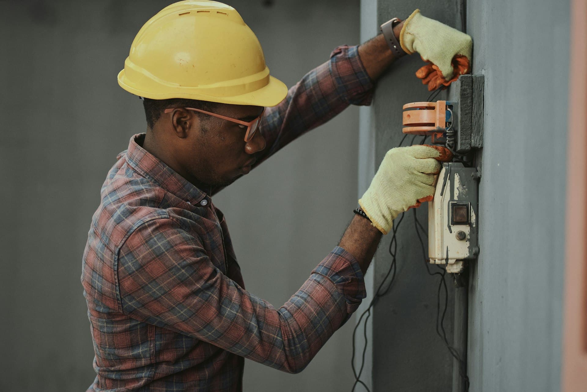 Volt Electrical electrician working on a switchboard - the actual hero image from the electrician demo site