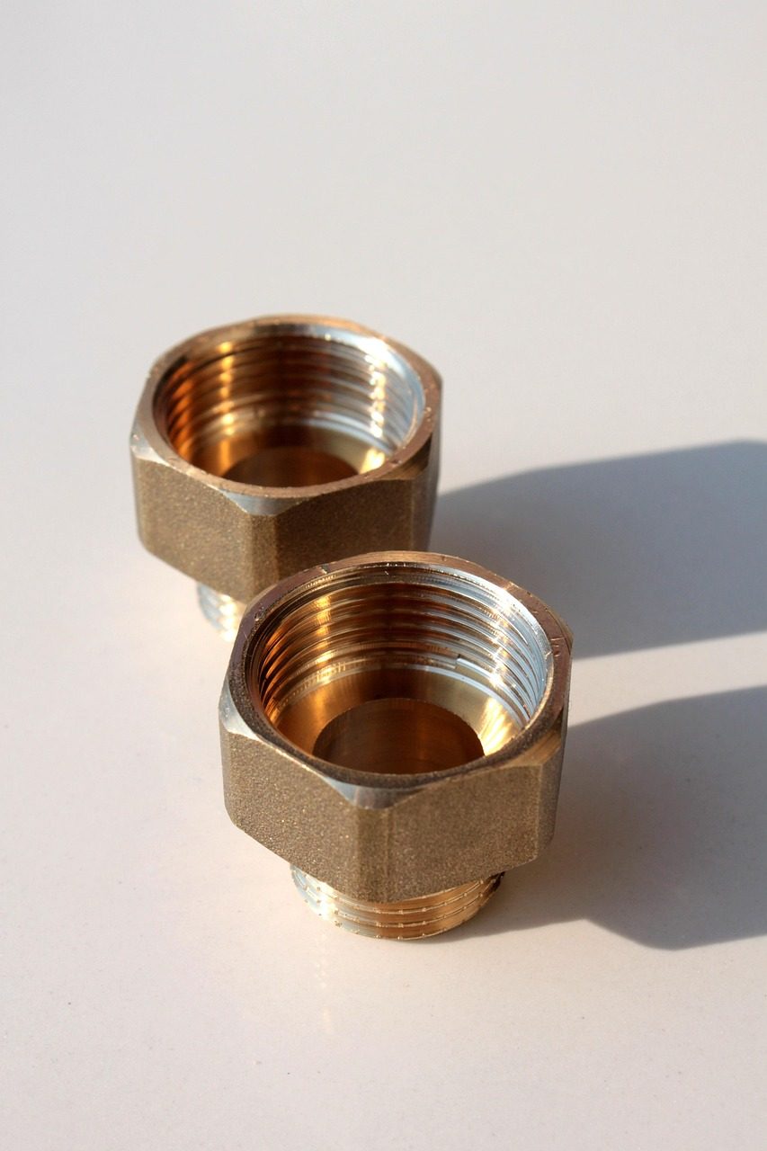 Brass compression fittings ready to fit
